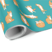 Oranje katten grappig cadeaupapier (Rol Hoek)
