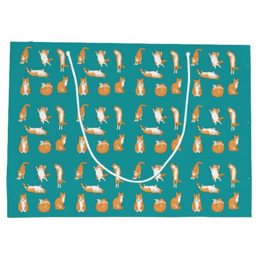 Oranje katten grappig groot cadeauzakje (Achterkant)