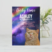 Oranje katten in de ruimtevaartpartij kaart (Staand voorkant)