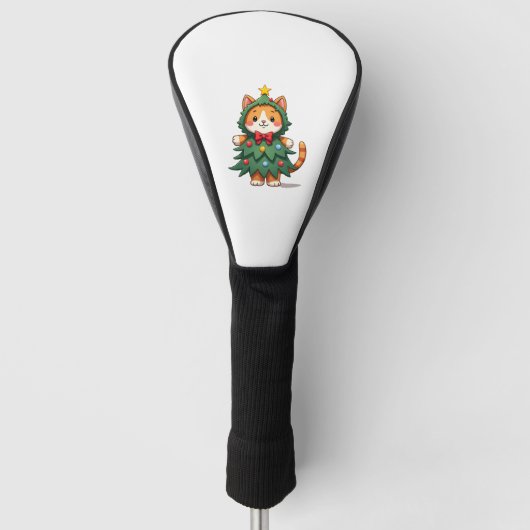 Oranje Katten Kerstboom Kerstmis Cadeau 3 Golfheadcover (Voorkant)