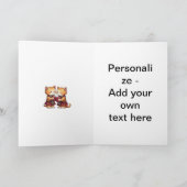 Oranje Katten lezen Burns Night Wenskaart Feestdagen Kaart (Binnen)