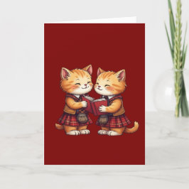 Oranje Katten lezen Burns Night Wenskaart Feestdagen Kaart