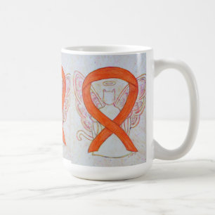 Oranje Kattenbewustwording Ribbon Angel Art Mok
