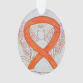 Oranje Kattenbewustwording Ribbon Angel Ornament (voorkant)