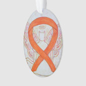 Oranje Kattenbewustwording Ribbon Angel Ornament (voorkant)