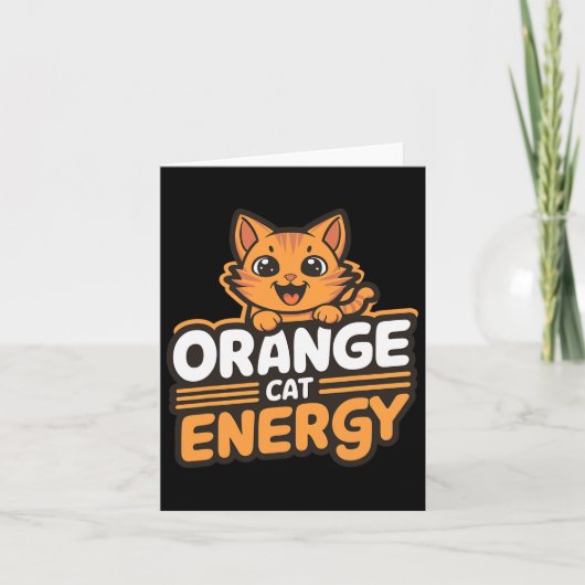 Oranje kattenenergie kaart (Voorkant)