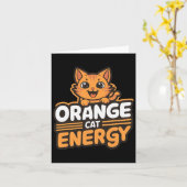 Oranje kattenenergie kaart (Gele Bloem)
