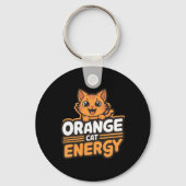 Oranje kattenenergie sleutelhanger (Voorkant)