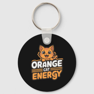 Oranje kattenenergie sleutelhanger