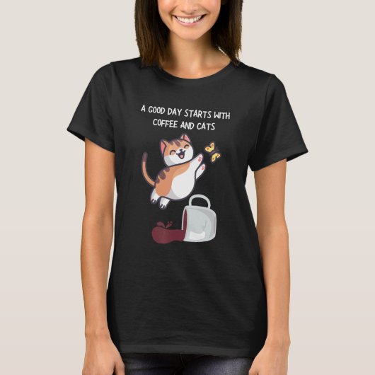 Oranje kattenkat Mok kat T-shirt (Voorkant)