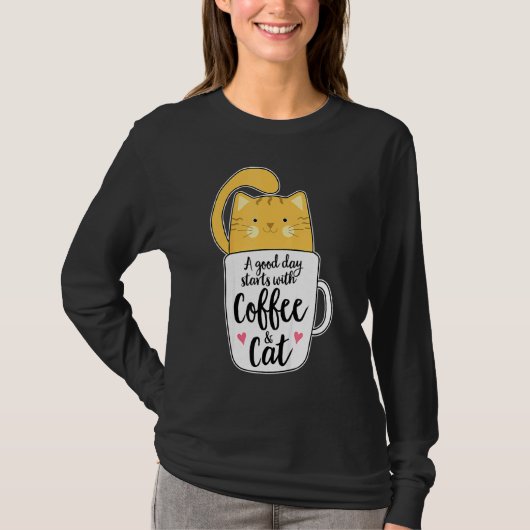 Oranje kattenkat Mok kat T-shirt (Voorkant)