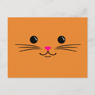 Oranje kattenkat - Ontwerp van het dierlijk gezich Briefkaart