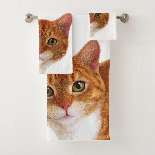 Oranje kattenkeukenpakket bad handdoek (Insitu)