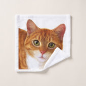 Oranje kattenkeukenpakket bad handdoek (Wasdoekje)