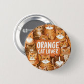 Oranje kattenliefhebber Ginger katten cadeau Ronde Button 5,7 Cm (Voorkant /achterkant)
