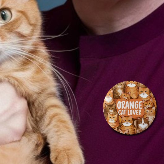 Oranje kattenliefhebber Ginger katten cadeau Ronde Button 5,7 Cm