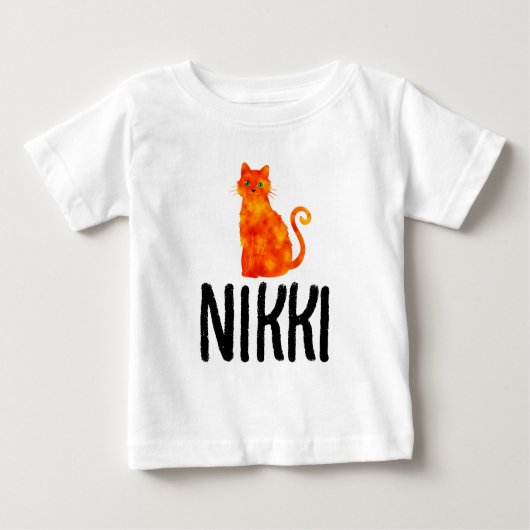 ORANJE KATTENNAAM MEISJES PEUTER T-SHIRTS (Voorkant)