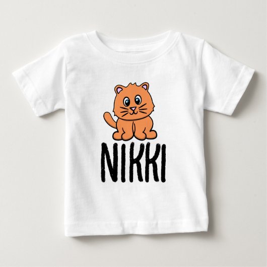 ORANJE KATTENNAAM MEISJES PEUTER T-SHIRTS (Voorkant)