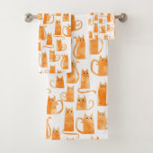 Oranje kattenpatroon bad handdoek (Insitu)