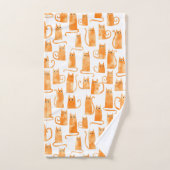 Oranje kattenpatroon bad handdoek (Handdoek)
