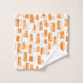 Oranje kattenpatroon bad handdoek (Wasdoekje)