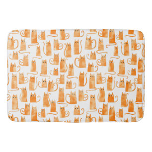 Oranje kattenpatroon badmat