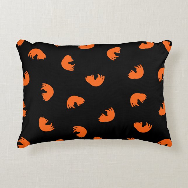 Oranje kattenpatroon decoratief kussen (Voorkant)