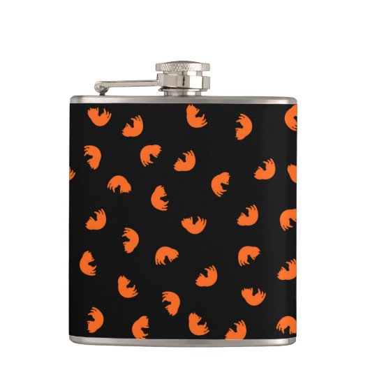 Oranje kattenpatroon heupfles (Voorkant)