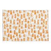 Oranje kattenpatroon kussensloop (Achterkant-Rechts)