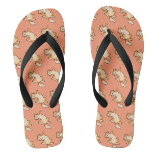 Oranje kattenpatroon teenslippers
