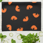 Oranje kattenpatroon theedoek (Gevouwen)