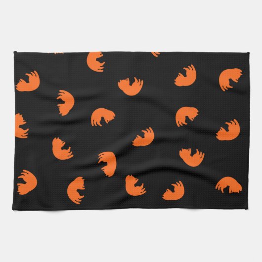 Oranje kattenpatroon theedoek (Horizontaal)