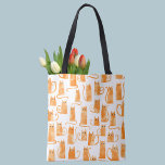 Oranje kattenpatroon tote bag<br><div class="desc">Kleine waterverf oranje gemberkatten. Originele kunst van Nic Squirrell.</div>