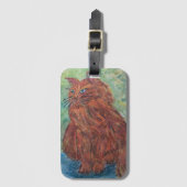 Oranje kattenreis bagagelabel (Voorkant (verticaal))