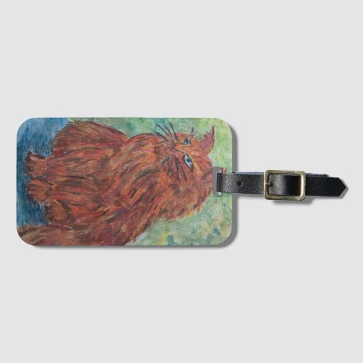 Oranje kattenreis bagagelabel (Voorkant (horizontaal))