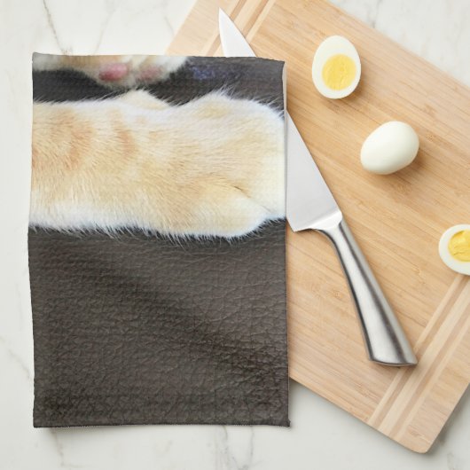 Oranje kattenstolling theedoek (Quarter Fold)