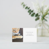 Oranje kattenstolling visitekaartje (Staand voorkant)