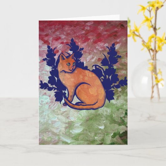 Oranje kattenverfwitseringspompen kaart (Gele Bloem)