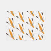Oranje Kayak met oars Fleece Deken (Voorkant (Horizontaal))