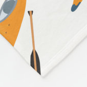 Oranje Kayak met oars Fleece Deken (Hoek)