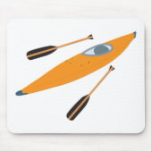 Oranje Kayak met oars Muismat (Voorkant)