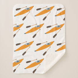 Oranje Kayak met oars Sherpa Deken