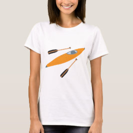 Oranje Kayak met oars T-shirt