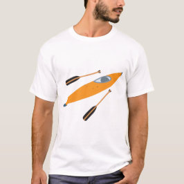Oranje Kayak met oars T-shirt