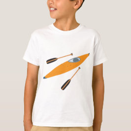 Oranje Kayak met oars T-shirt