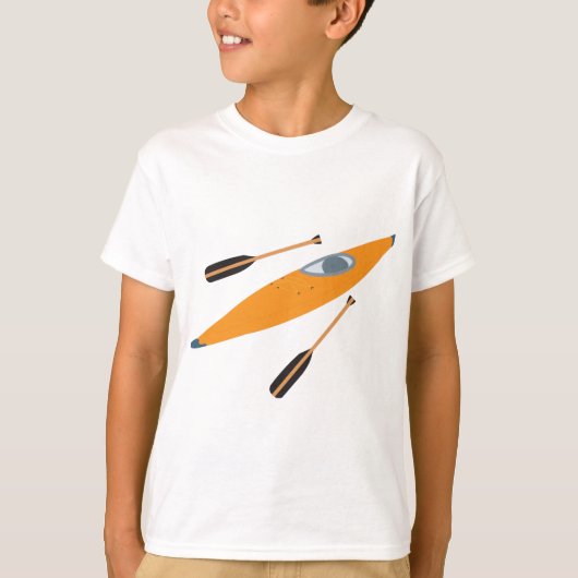 Oranje Kayak met oars T-shirt (Voorkant)