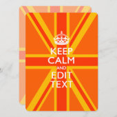 Oranje Keep Calm en Jouw tekst op een uniale aansl (Voorkant / Achterkant)