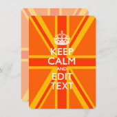 Oranje Keep Calm en Jouw tekst op een uniale aansl (Voorkant / Achterkant)