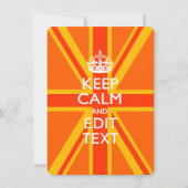 Oranje Keep Calm en Jouw tekst op een uniale aansl (Voorkant)