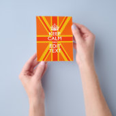 Oranje Keep Calm en Jouw tekst op een uniale aansl Flyer (Hand)